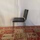 Vintage chair in black faux leather and chrome metal