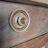 Low cherry wood sideboard with 1 drawer and 2 doors