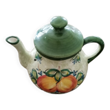 Teapot vintage fruit pattern