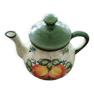 Teapot vintage fruit pattern