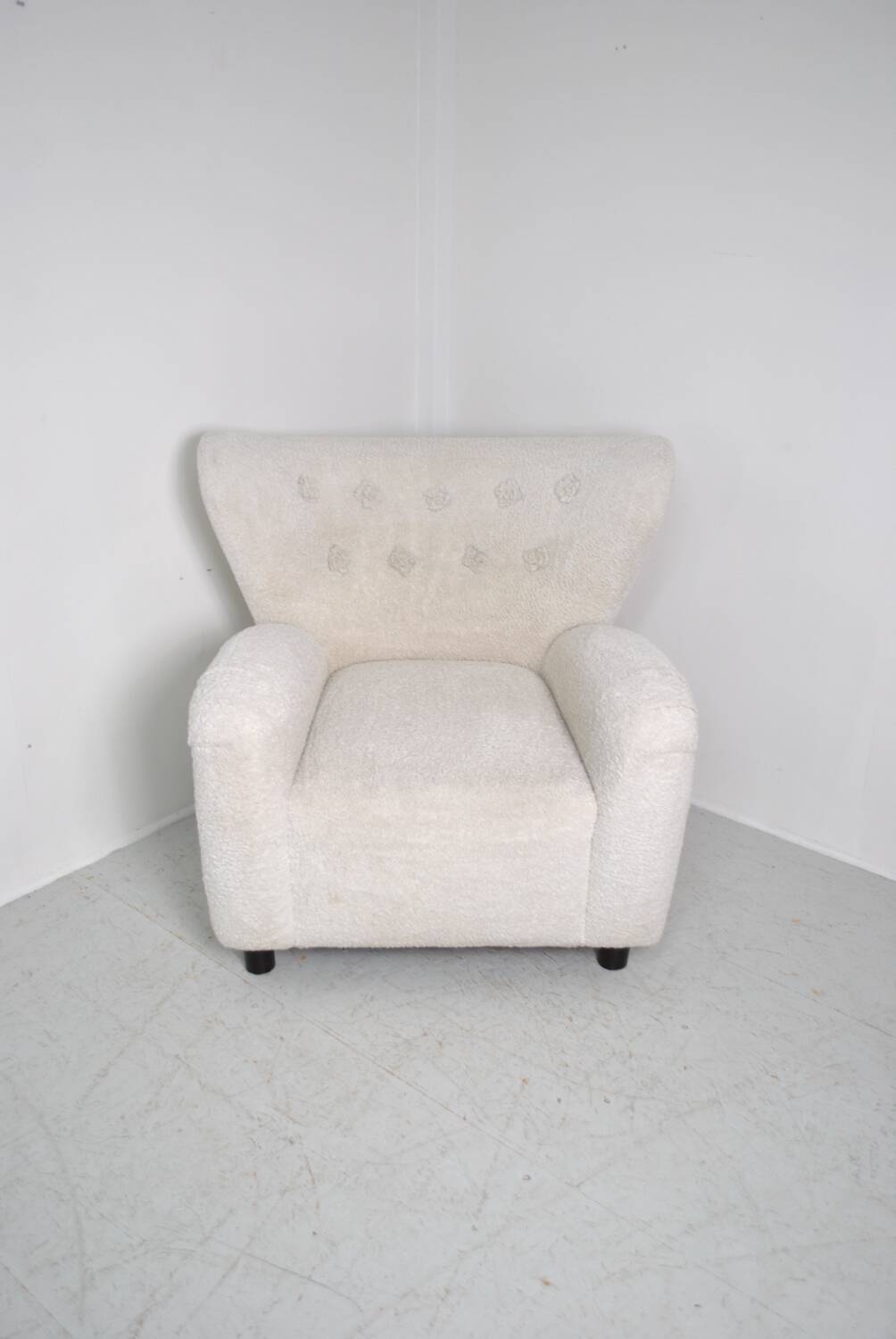 Boucle wing chair