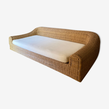Rattan sofa bed and armchair