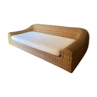 Rattan sofa bed and armchair