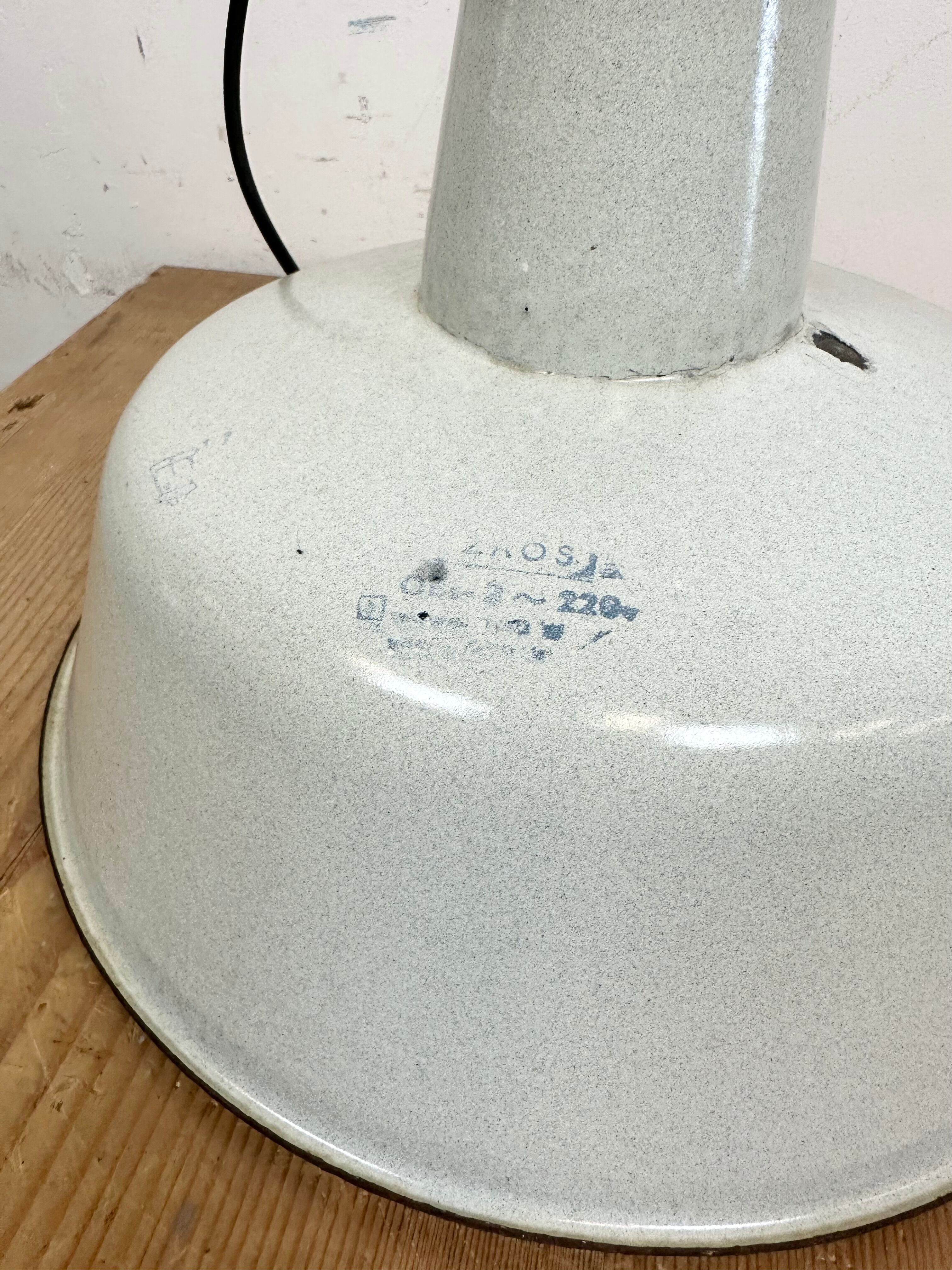 Industrial White Enamel Factory Pendant Lamp from Zaos, 1960s