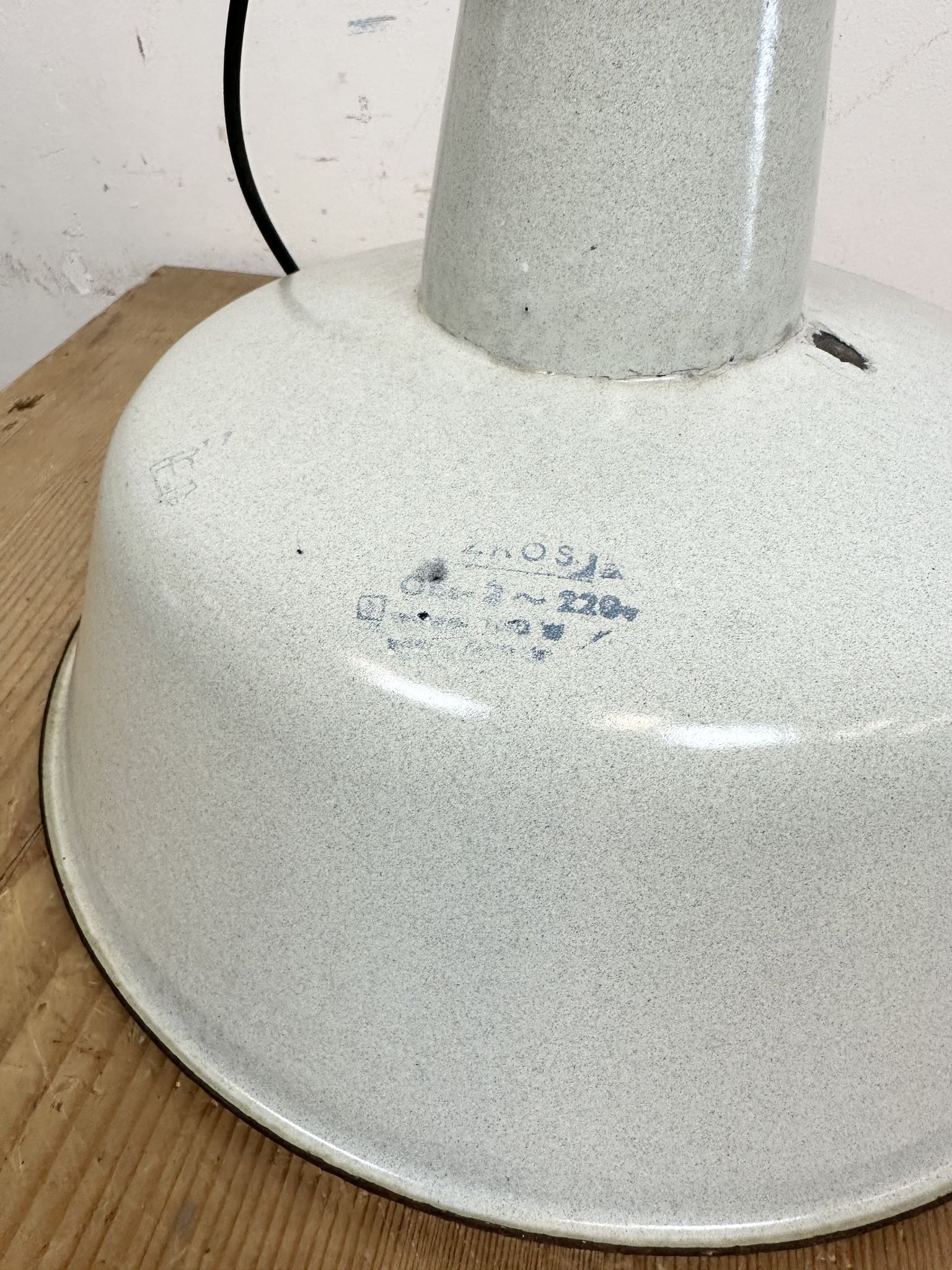 Industrial White Enamel Factory Pendant Lamp from Zaos, 1960s