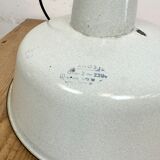 Industrial White Enamel Factory Pendant Lamp from Zaos, 1960s