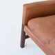 Canapé scandinave trois places en palissandre et cuir marron Danemark 1960