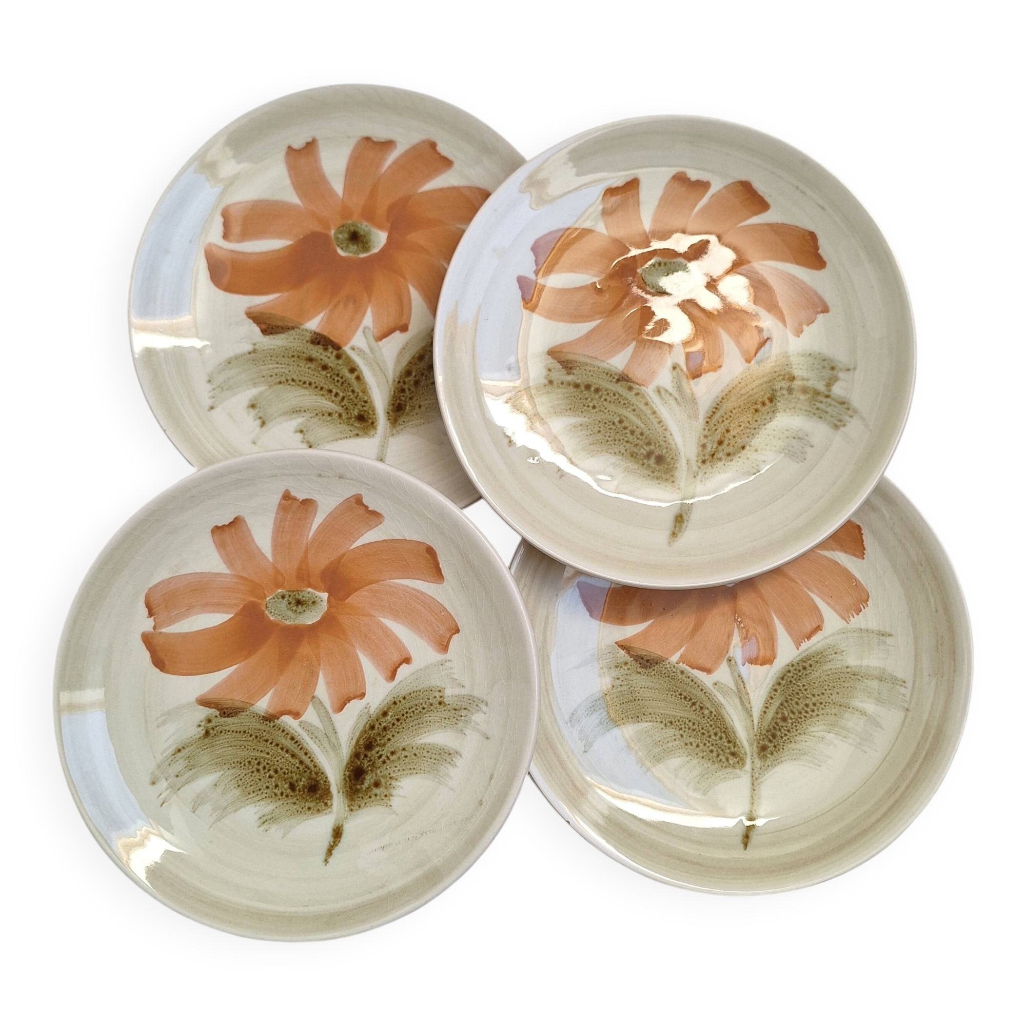 Dessert plates with flowers St Amand