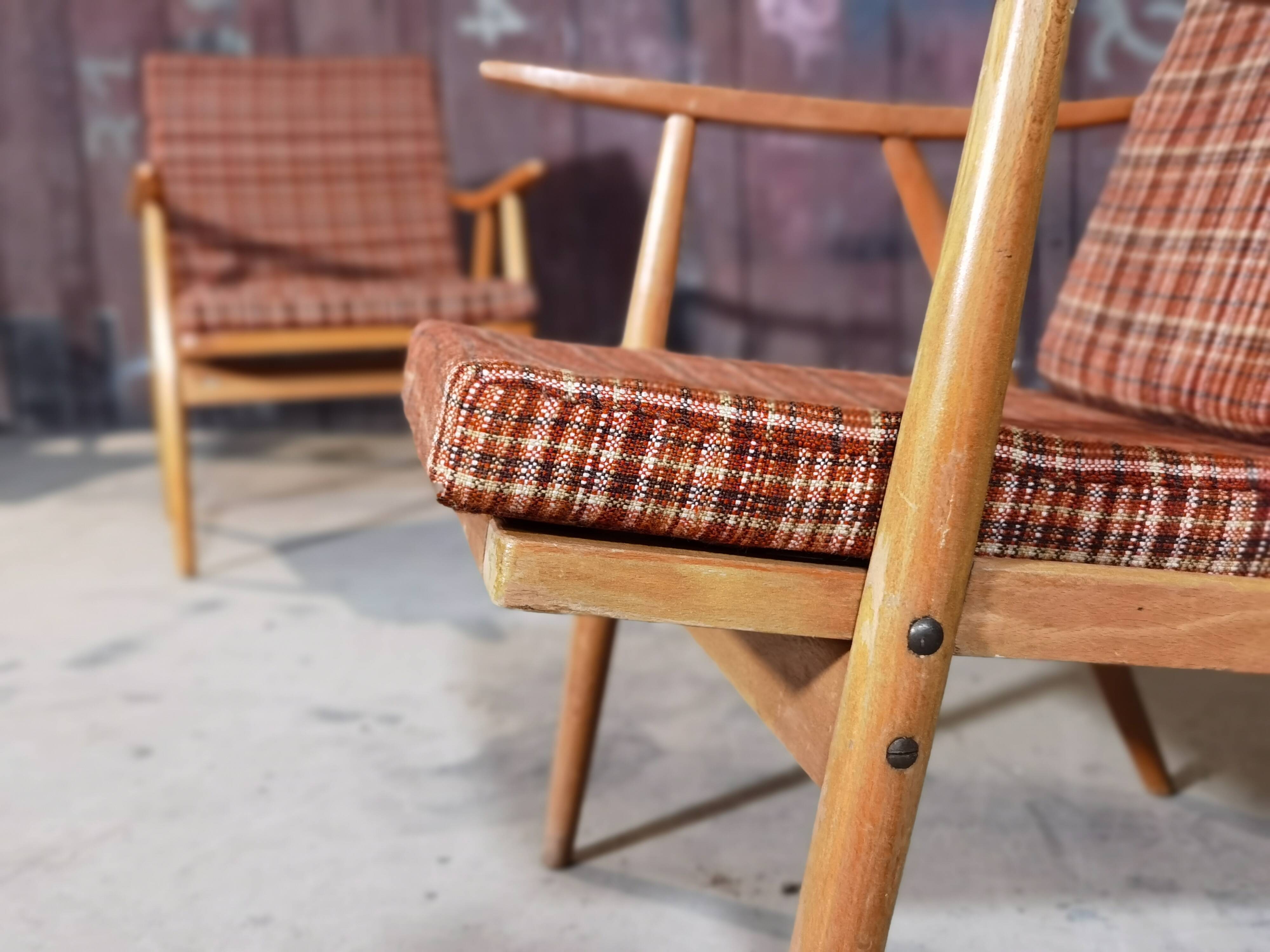 Paire de fauteuils Thonet modèle Boomerang