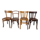 Set of 4 mismatched vintage Fischel bistro chairs