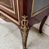 Louis XV style display cabinet in mahogany and bronze, 19th century.