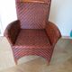 Woven rattan armchair, 1980s
