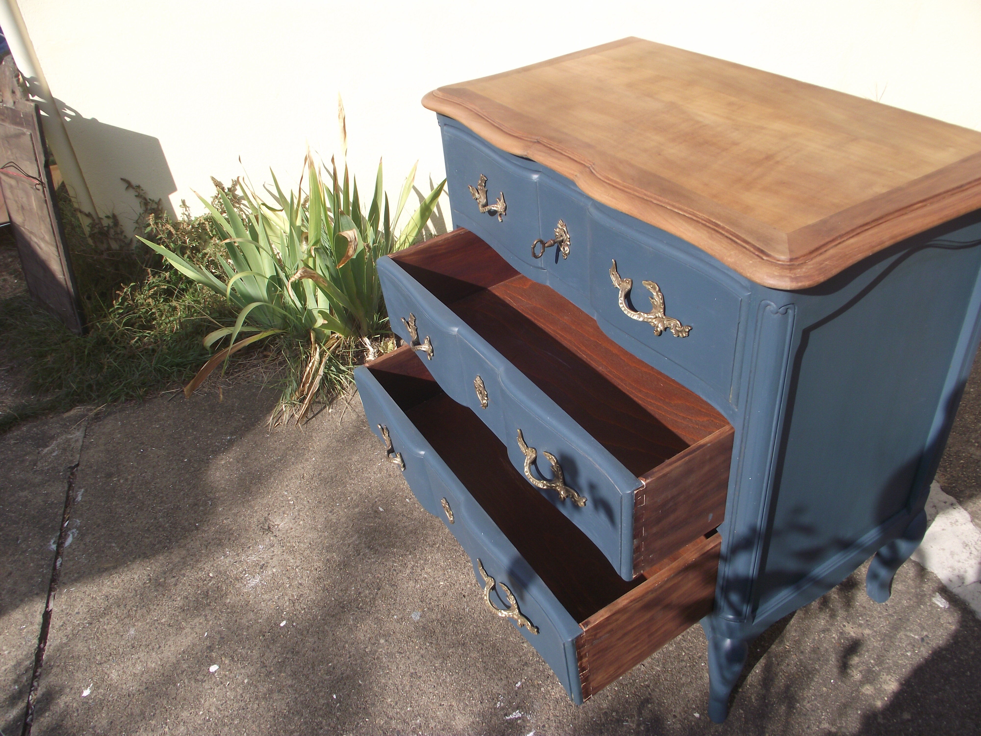 Louis XV-style chest of drawers  in solid cherry.