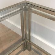 Modernist Chrome Coffee Table with Triple Legs, French Work circa 1970