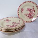 5 hollow plates in Gien iron earth model Thistles