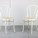 No. 18 White Chairs by Michael Thonet, Set of 4
