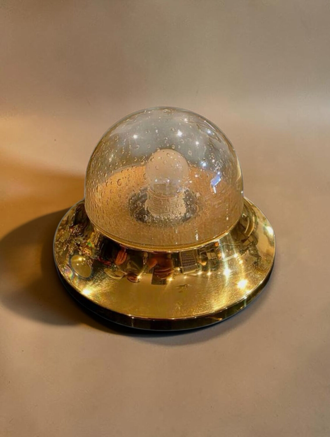 Austrian appliqué with bubbled glass circa 1970