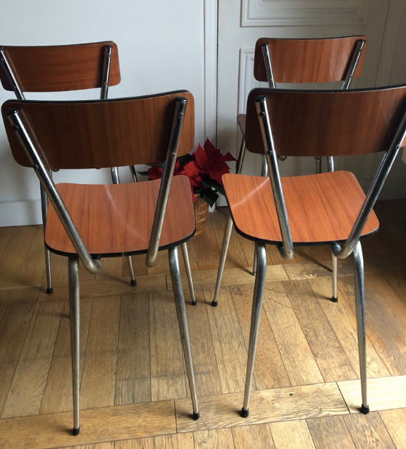 Brown formica chairs