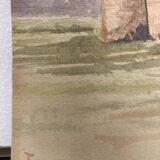 Double-sided watercolor castle landscape