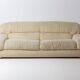 Luxurious plush 3-seater sofa in vanilla fabric, Italy 1970s
