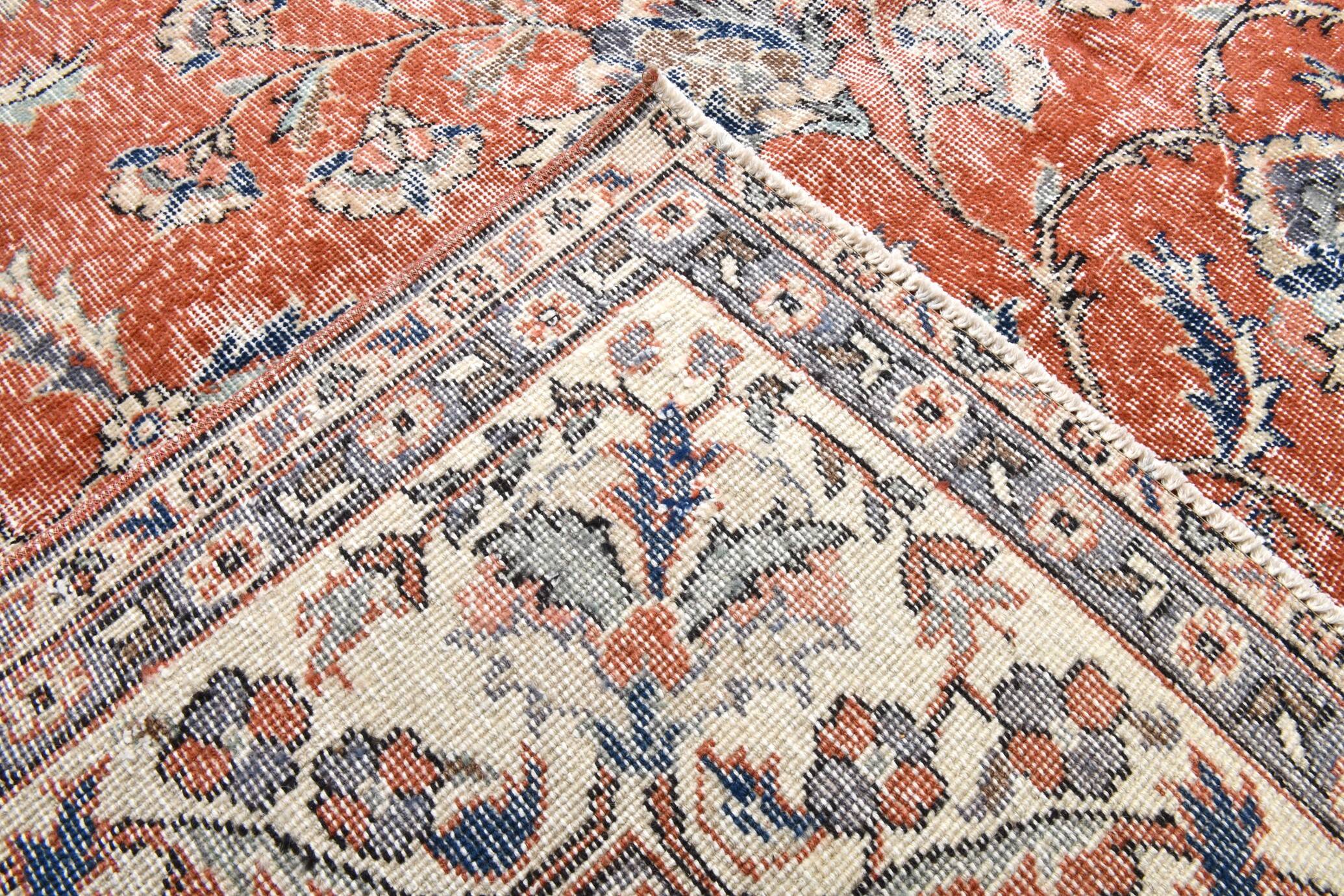 All-Over Floral Classic Red & Blue Turkish Rug, 260x366Cm