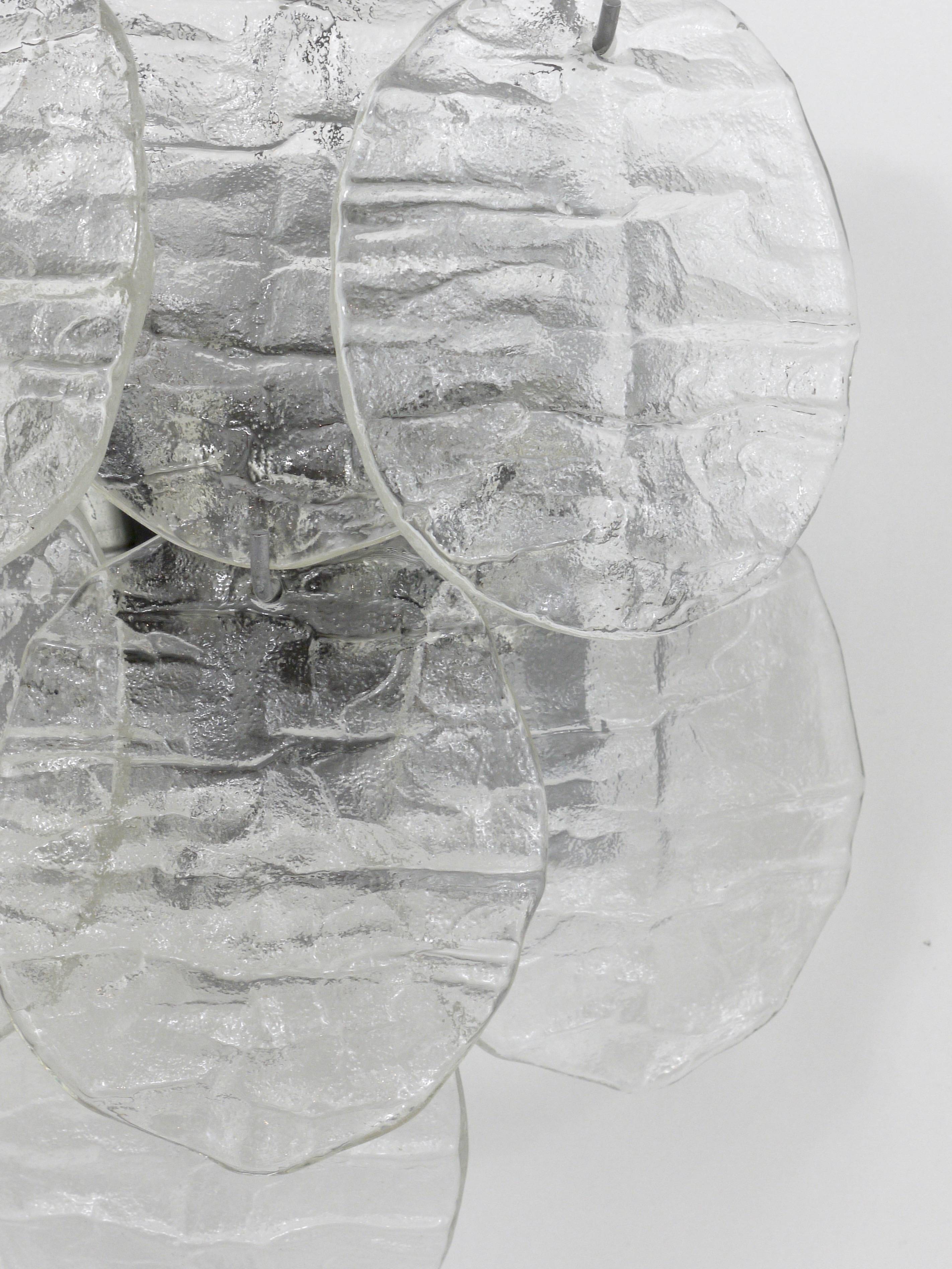 J.T. Kalmar Wall Light Frosted Glass Disc Modernist, Austria, 1960s