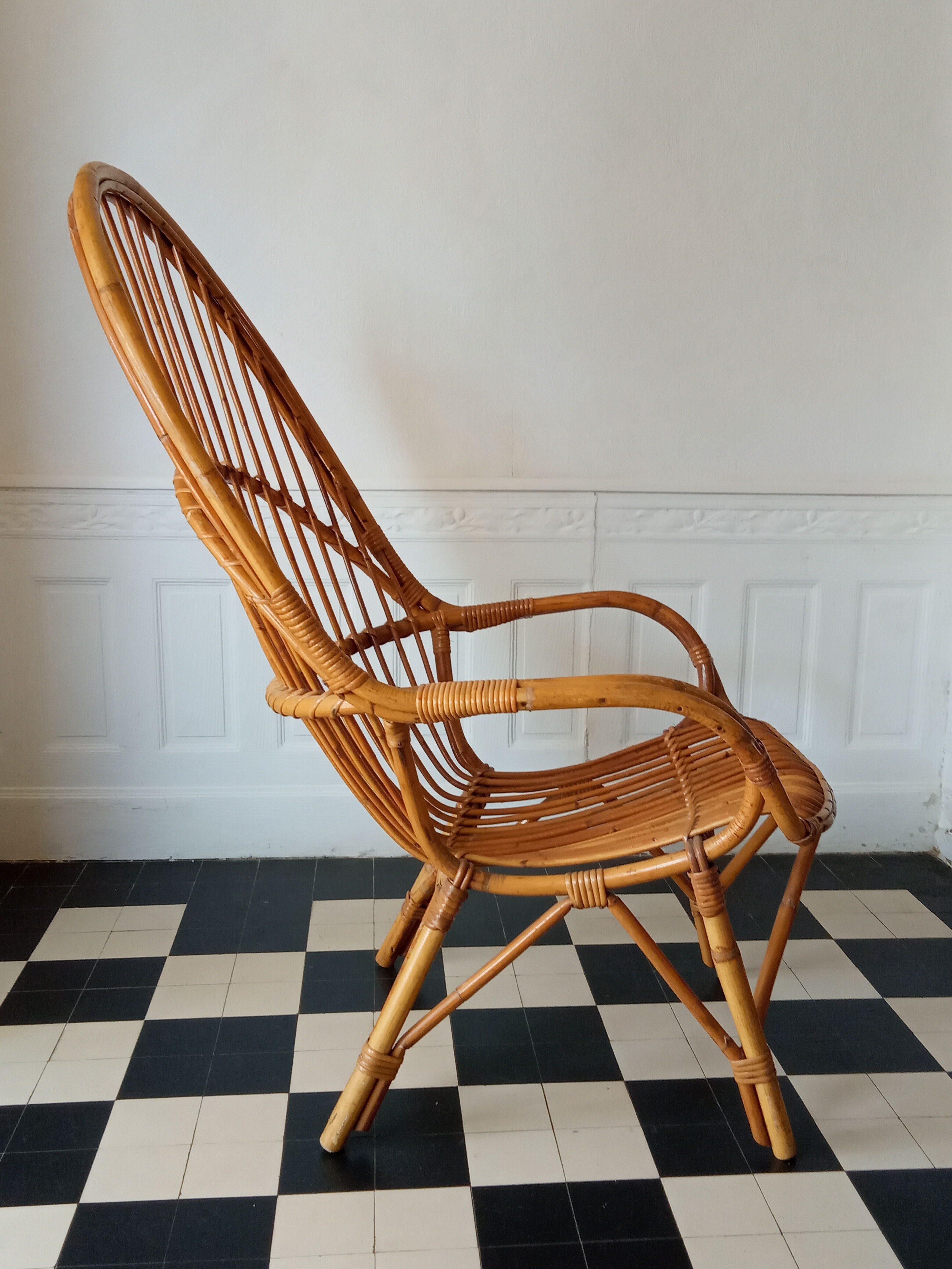 Fauteuil en rotin 1950
