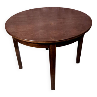 Renovated art deco round dining table, Poland 1950s