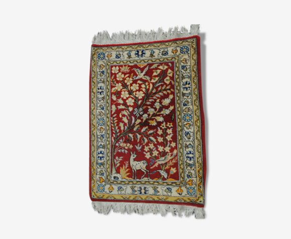 Persian rug authentic tree of life motif, 58 x 78 | Selency