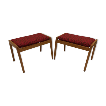 Paire de tabourets Uluv en hêtre Tchécoslovaquie 1960