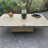 Rectangular travertine coffee table