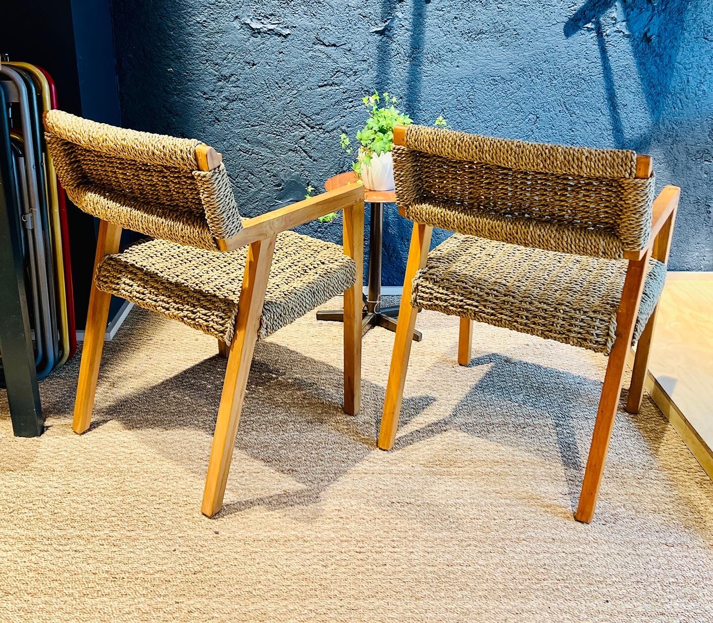 Pair of Olivier de Schrijver armchairs in water hyacinth