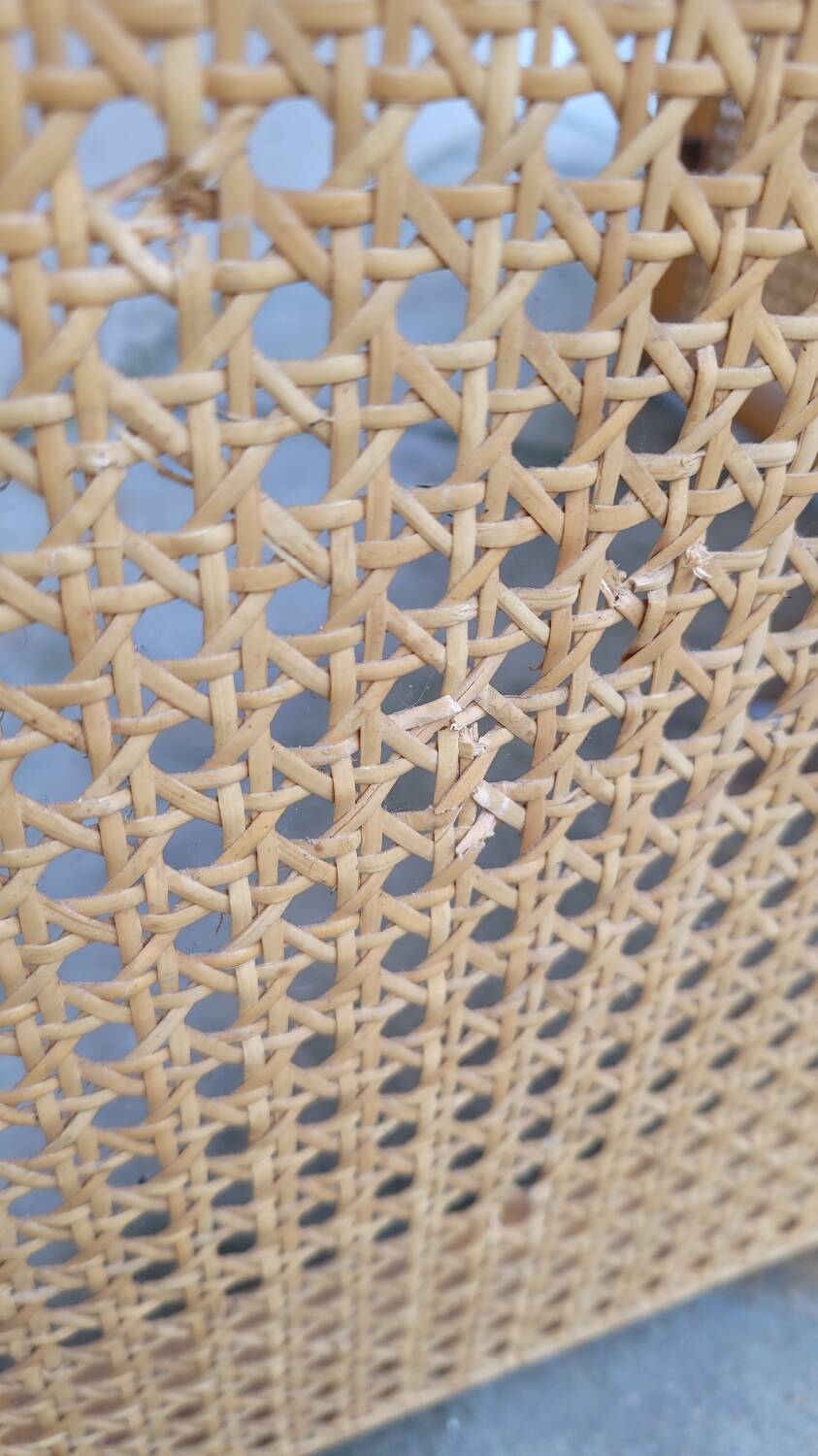 Vintage wicker claustra screen - 1950s