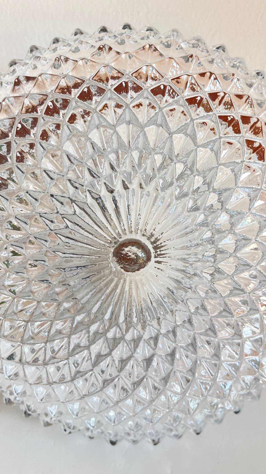APPLIQUE Semi-Crystal Ceiling Light 1950s