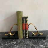 Pair of Modernist Gold Starry Bookends