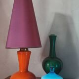 Orange opaline lamp