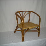 Rattan bamboo armchair child of the 50s - 60s