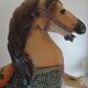 Cheval cabré de manège ou de carrousel forain en bois
