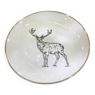 Petite assiette cerf porcelaine