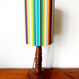 Vintage turned wood lamp and custom shade
