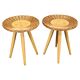 Pair of uluv rattan side tables by jan kalous, 1970s