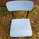 Chaise enfant style mullca tube metal noir + assise & dossier bois vintage #a663
