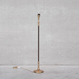 Paire de lampadaires en cuir et laiton milieu du siècle Einar Bäckström