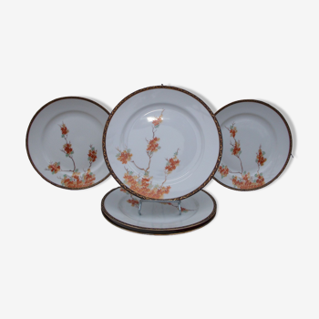 6 belles assiettes plates porcelaine du Japon