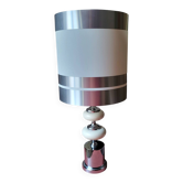 Grande Lampe Vintage 1970 Space Age Chrome & Bois
