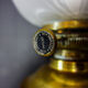 Art nouveau floor lamp with alabaster top - gold