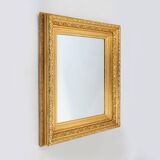 Miroir mural baroque en bois doré à facettes, France 1850