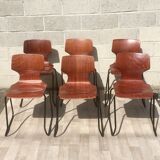 Set of 6 vintage sled chairs