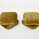 Pair of poufs velvet motifs 1970