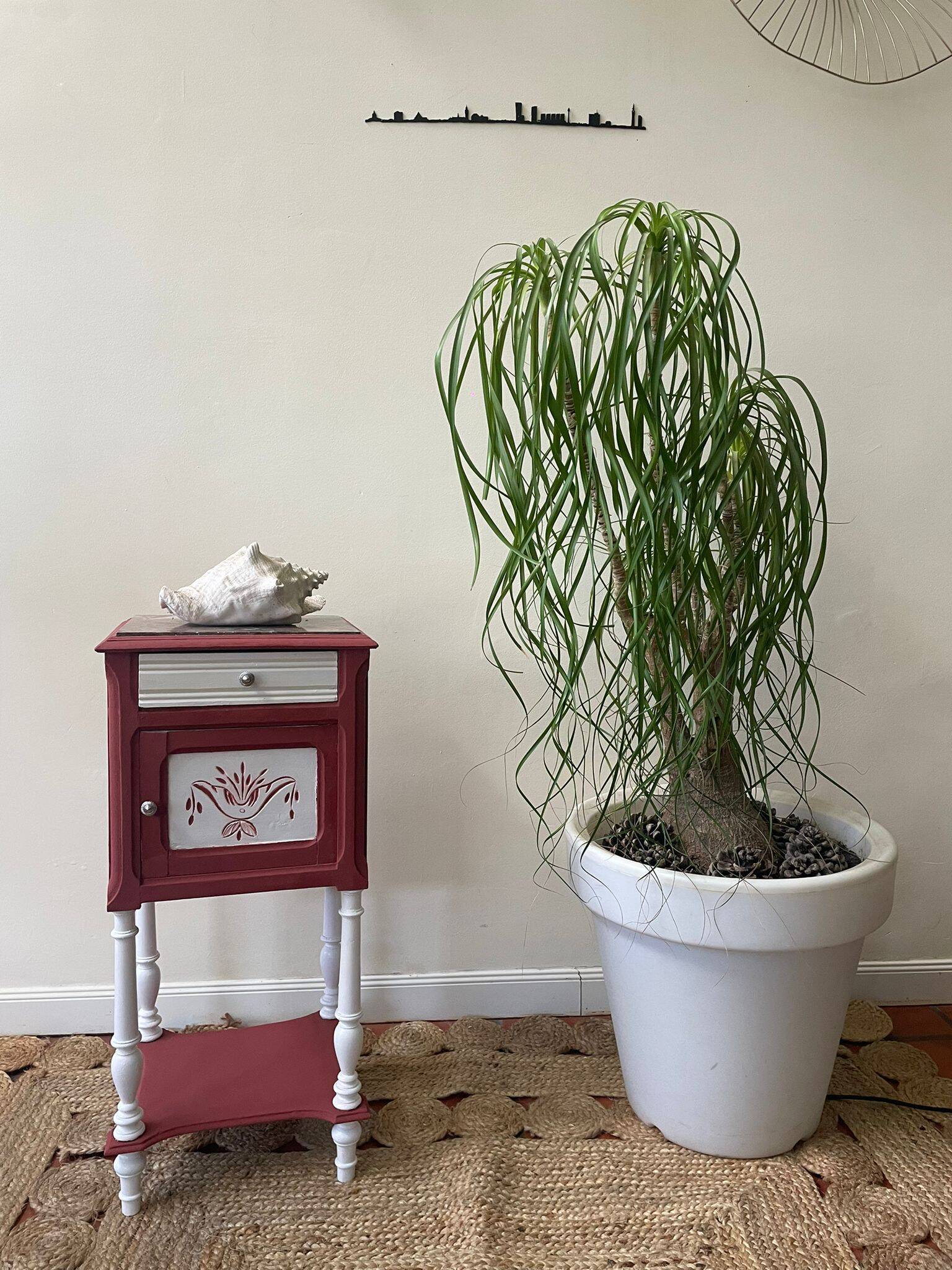 Vintage Lys Marble Wood Bedside Table